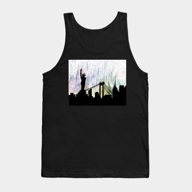 Colorful New York silhouette Tank Top by FoxSplatter